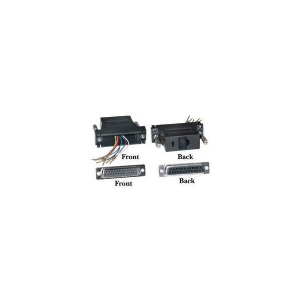 Cable Wholesale Modular Adapter, Black, DB25 Male to RJ45 31D3-3720BK - main